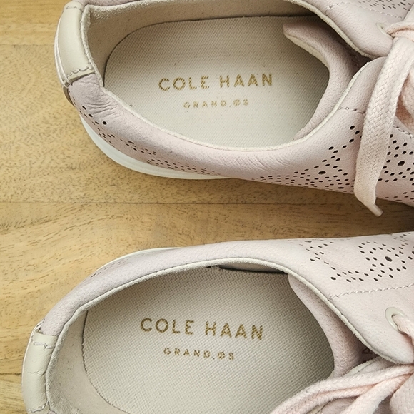 Cole Haan Cream Grand OS Crosscourt Perforated Sneaker Shoes Womens 7 - Picture 9 of 11